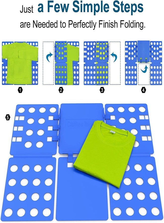 AVMART Adjustable Clothes Folder T Shirt Flip Fold Folding Board Fast Laundry Folder Clothing Flip Fold Box Legend, Blue - Image 3